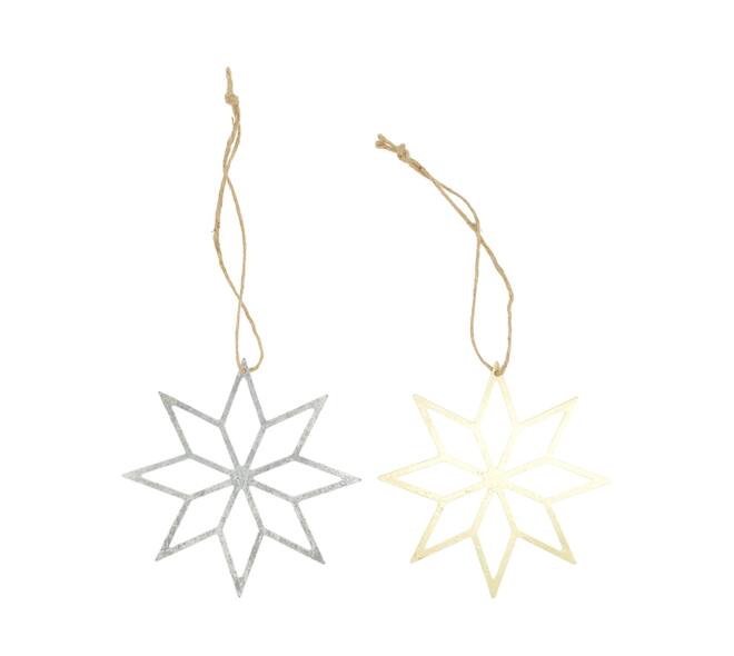Hanger star metal 18x0.1x18cm - Gold