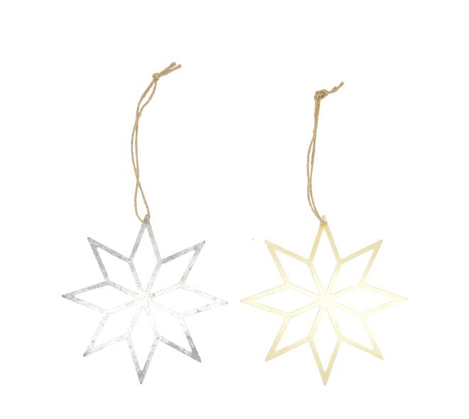 Hanger star metal 23x0.1x23cm  - Gold