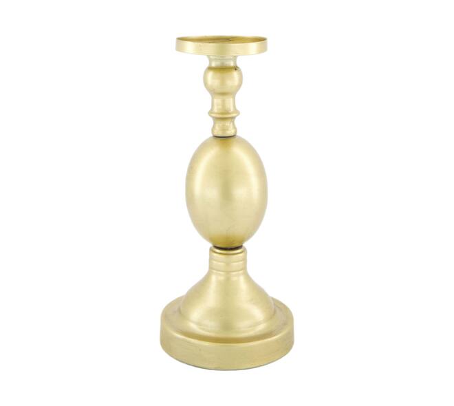 Pillar candle holder metal 12x12x27cm - Gold