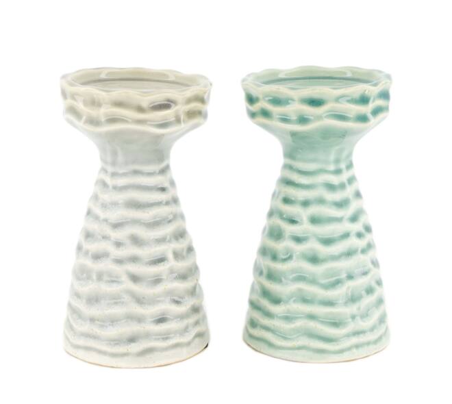 Pillar candle holder ceramic 9x9x16cm C/2