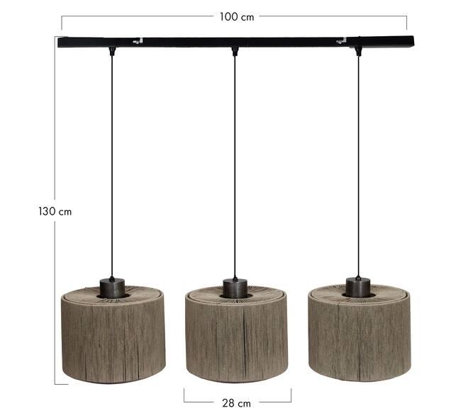 Ceiling light jute 100x28x130cm
