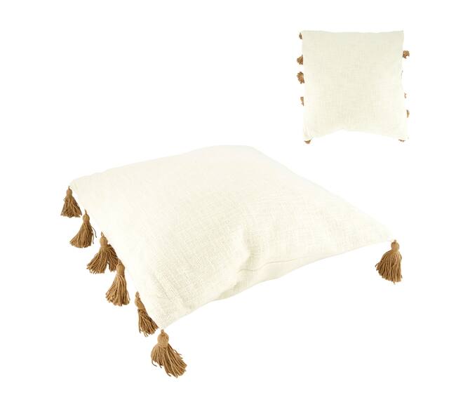 Cushion with tassels cotton 45x45x9cm