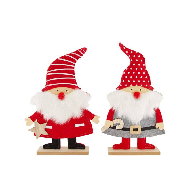 Figurine santa felt 26x5x44cm  - Multi