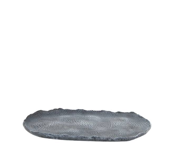 Plate polyresin 31.5x22x2.5cm - Black