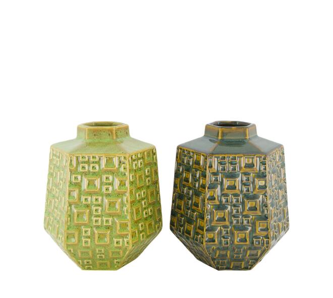 Vase ceramic 17.5x16x20.5cm  - Green