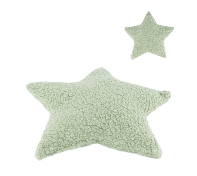 Cushion star teddy polyester 45x45x8cm - Green