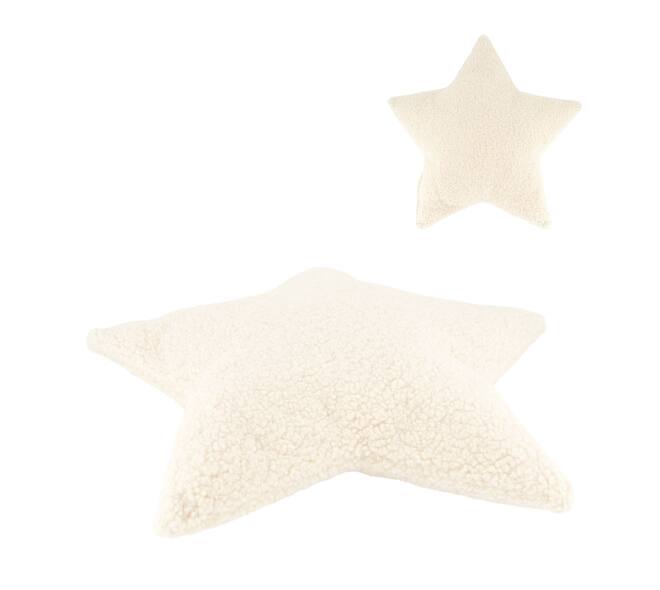 Cushion star teddy polyester 58x58x8cm - White