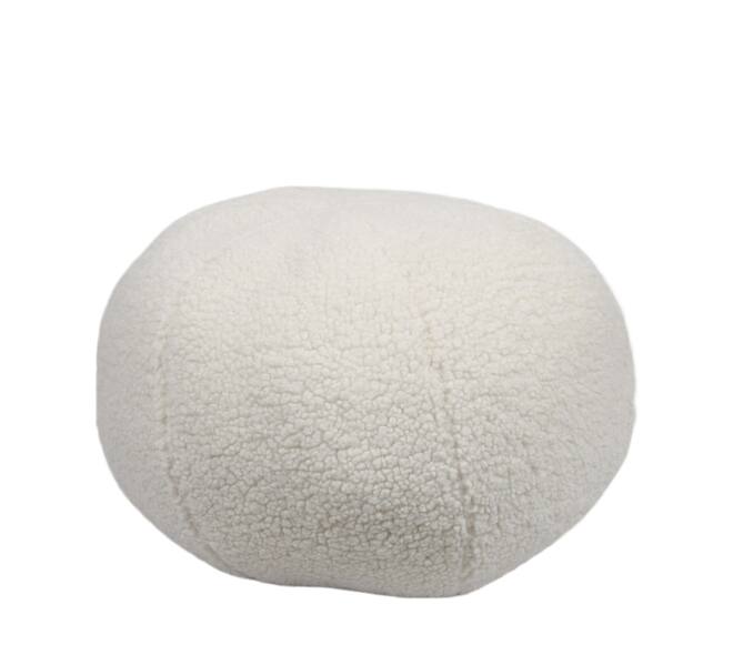 Cushion ball teddy polyester 38x38x38cm - White