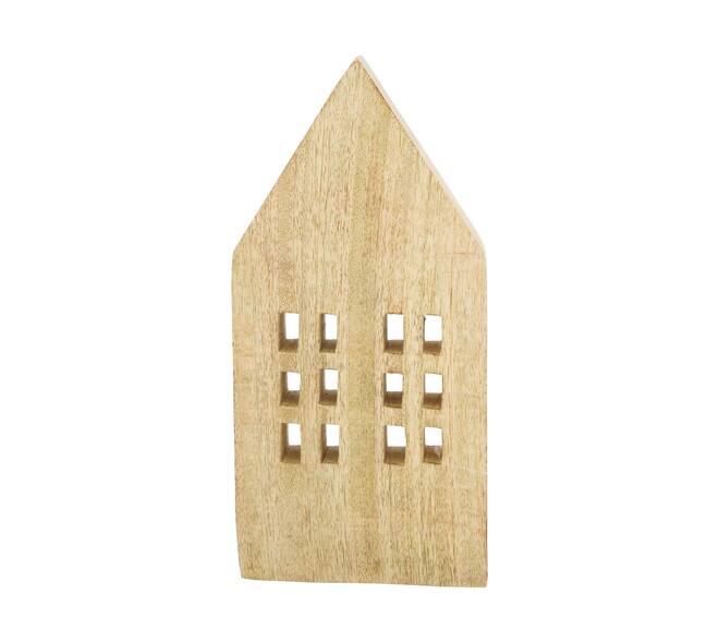 Statue house mango wood 13x3.5x28cm