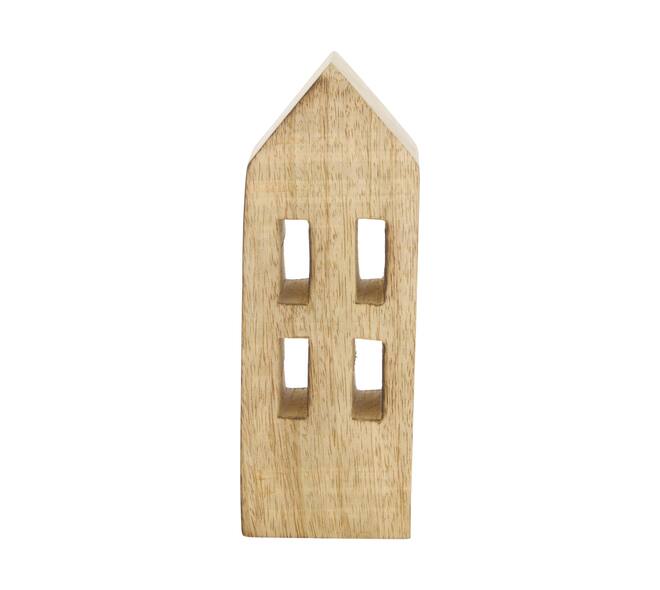 Statue house mango wood 6x3.5x18cm