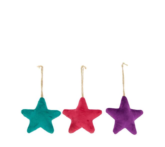 Hanger star velvet 14x4x14cm  - Multi