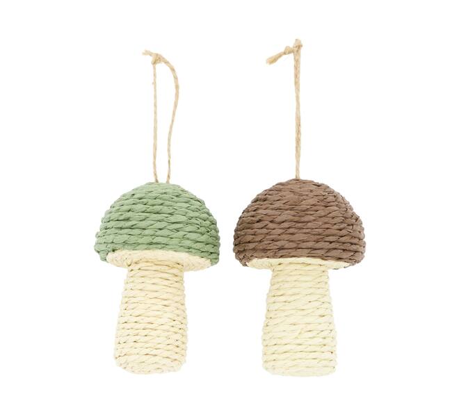Hanger mushroom paper rope 8x8x12cm  - Green