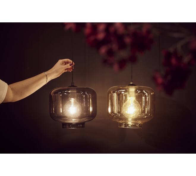 Ceiling light glass 25x25x125cm - Grey