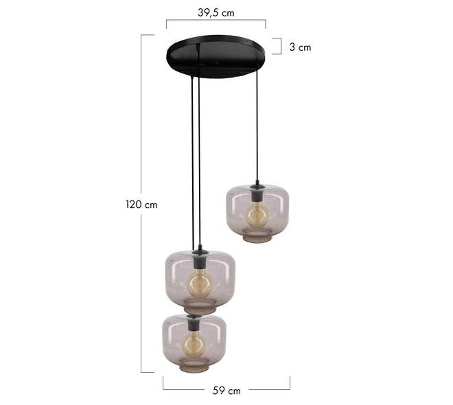 Ceiling light glass 59x55x120cm