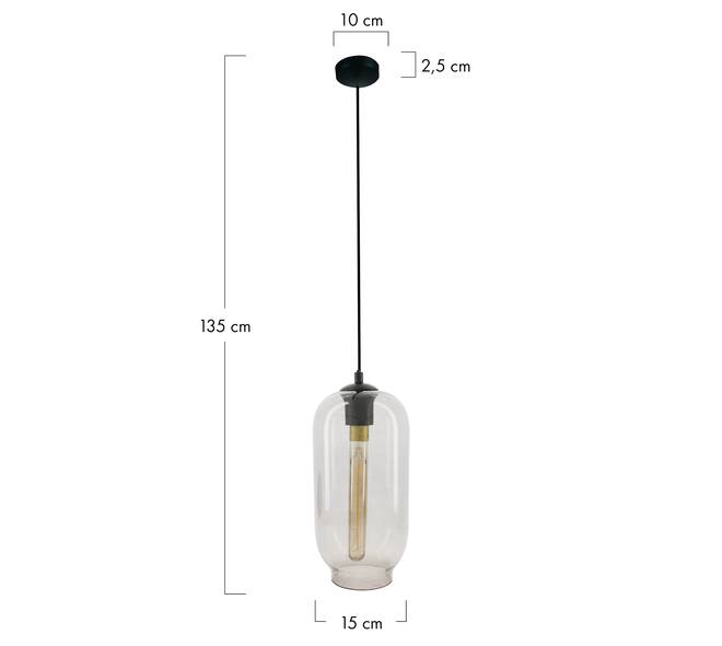 Ceiling light glass 15x15x135cm