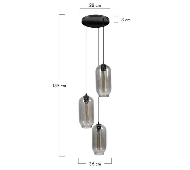 Ceiling light glass 39x36x135cm