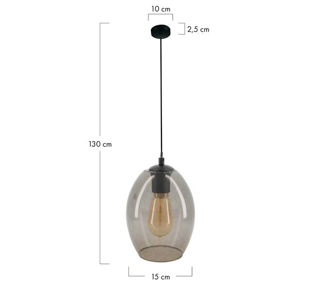 Ceiling light glass 15x15x130cm