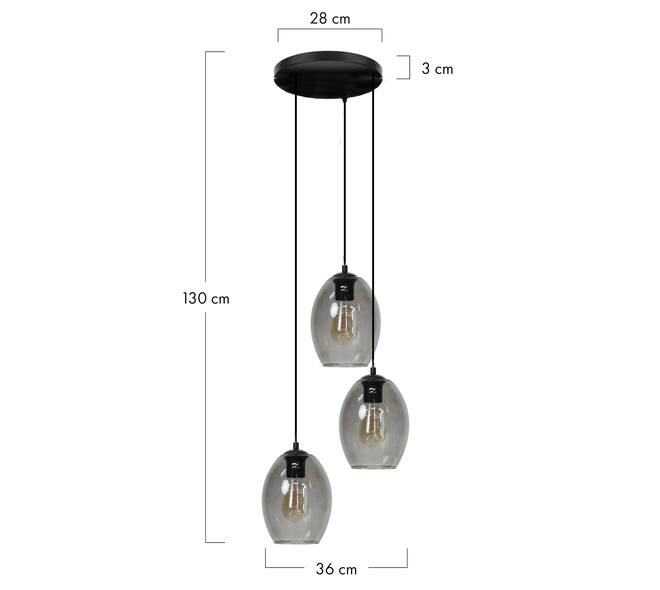 Ceiling light glass 39x36x130cm