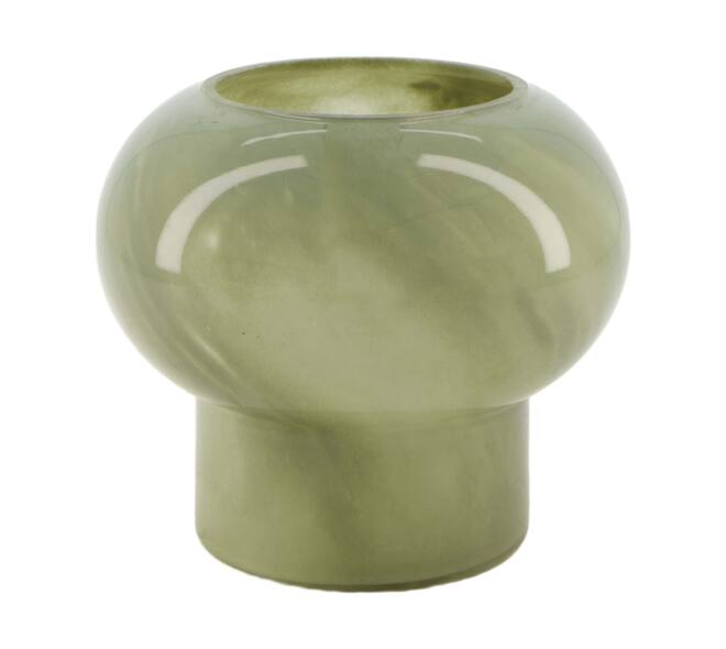 Vase glass 16x16x13.5cm - Green