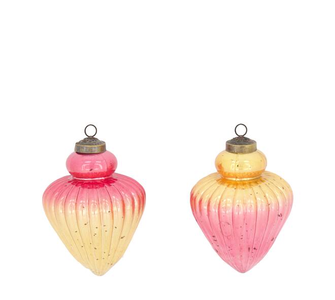 Bauble glass 8.5x8.5x10cm  - Pink