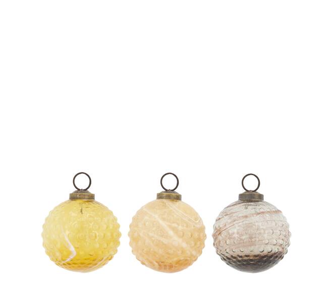 Bauble glass 7.75x7.75x7.75cm C/3