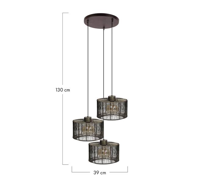 Ceiling light metal 39x39x130cm