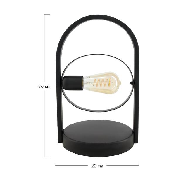 Table lamp metal 22x20x36cm - Black