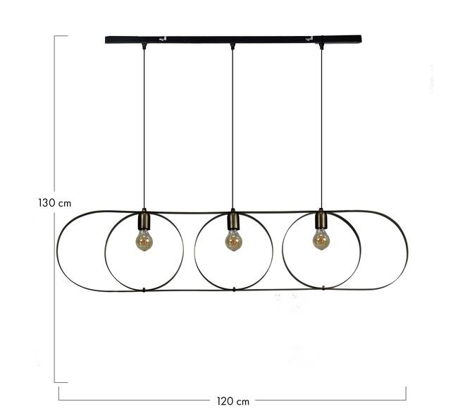 Ceiling light metal 120x27.5x130cm