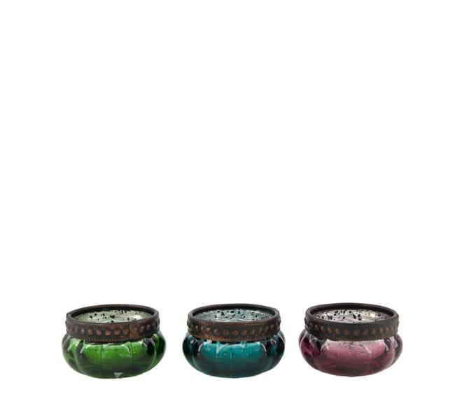 Tealight holder glass 5.5x5.5x3.5cm C/3