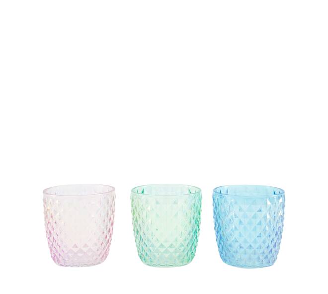 Tealight holder luster glass 9x9x9cm - Multi