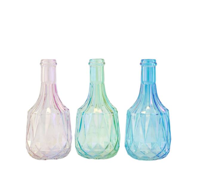 Bottle luster glass 8.2x8.2x18cm  - Multi