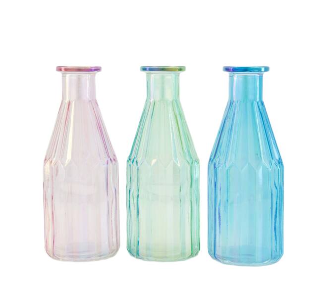 Bottle luster glass 8x8x20cm  - Multi
