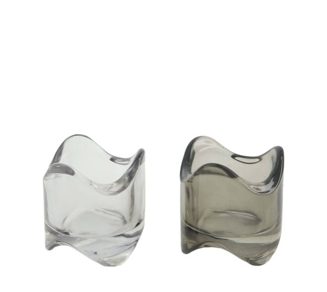 Tealight holder glass 5.5x5.5x6cm C/2