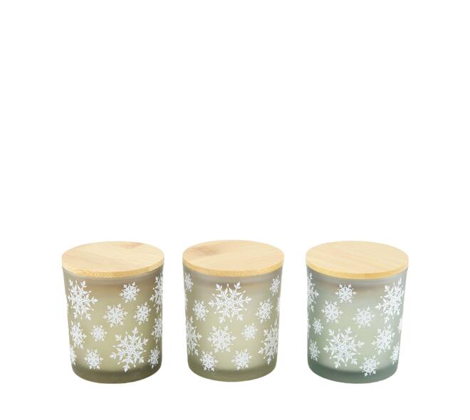 Candle cotton scent wax with glass 7x7x8cm C/3