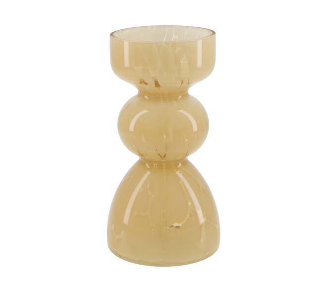 Vase glass 8.5x8.5x17cm - Cream