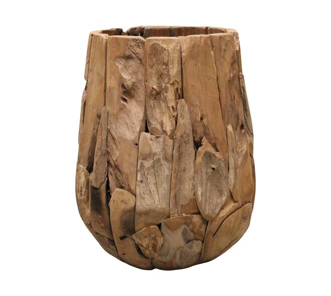Planter erosion wood with plastic 58x58x78cm