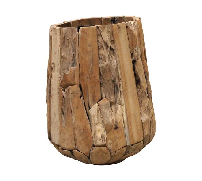 Planter erosion wood with plastic 58x58x78cm