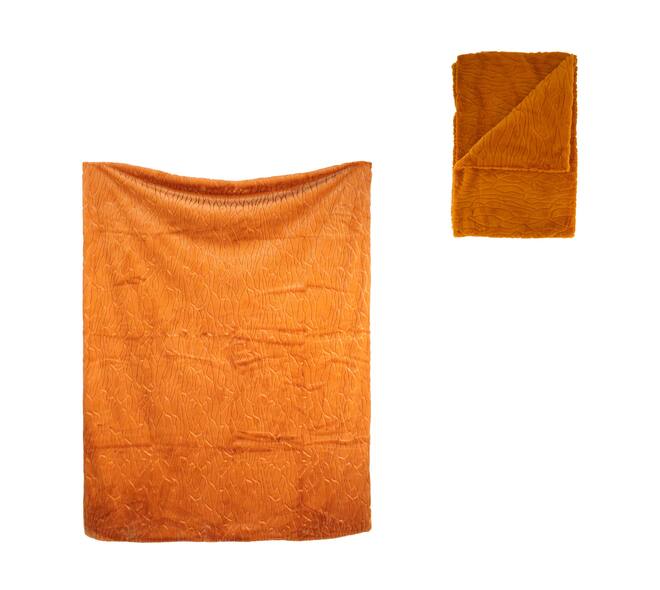 Plaid polyester 170x130x2cm - Orange