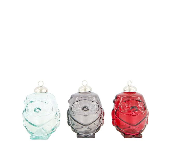Bauble santa recycled glass 8x8x8cm C/3