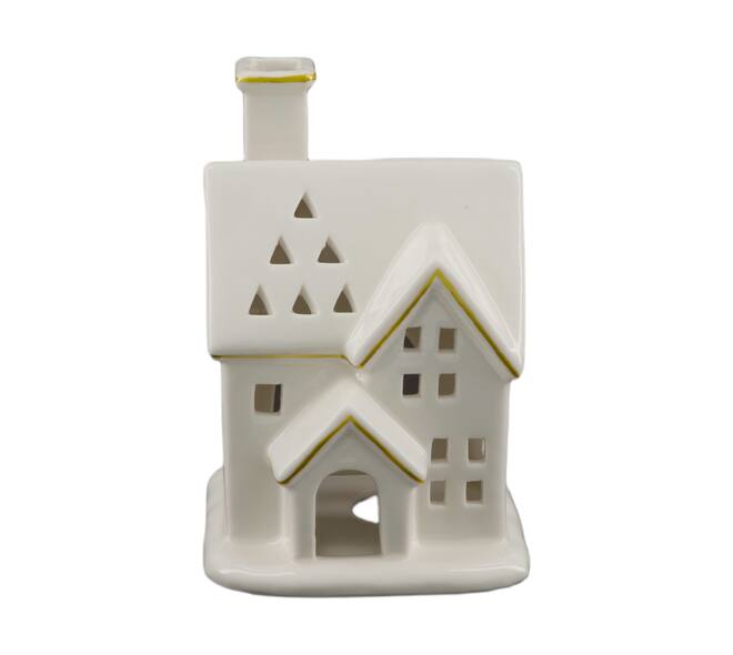 Tealight holder house porcelain 10x9.5x14.5cm