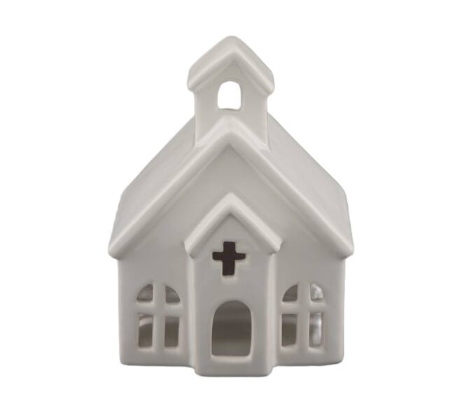 Tealight holder house porcelain 10.8x9x14.8cm