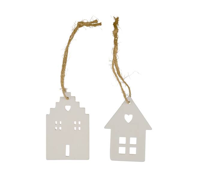 Hanger house porcelain 5.7x0.3x7.7cm  - White