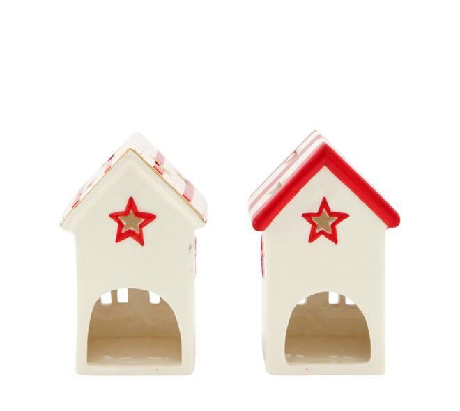 Tealight holder house porcelain 7.7x7x12cm A/2