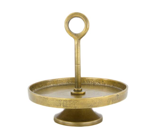 Etagiere round aluminium 1 layer 22x22x20cm - Gold