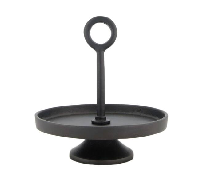Etagiere round aluminium 1 layer 22x22x20cm - Black
