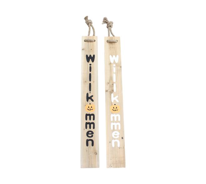 Sign Willkommen historic wood 78x10x1.5cm C/2