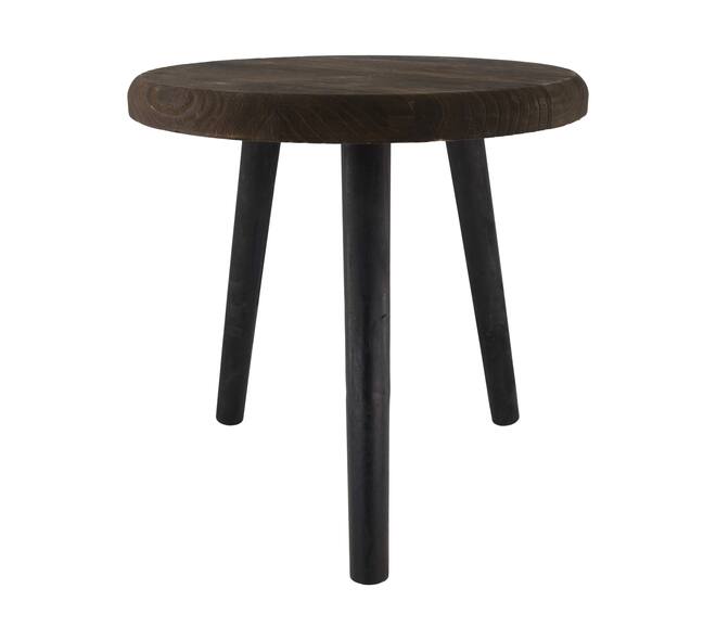 Side table round paulownia wood 38x38x38cm KD - Brown