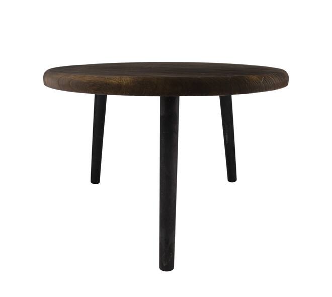 Side table round paulownia wood 58x58x38cm KD - Brown
