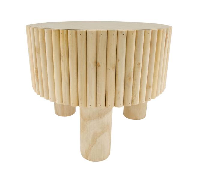Side table paulownia wood 48x48x38cm