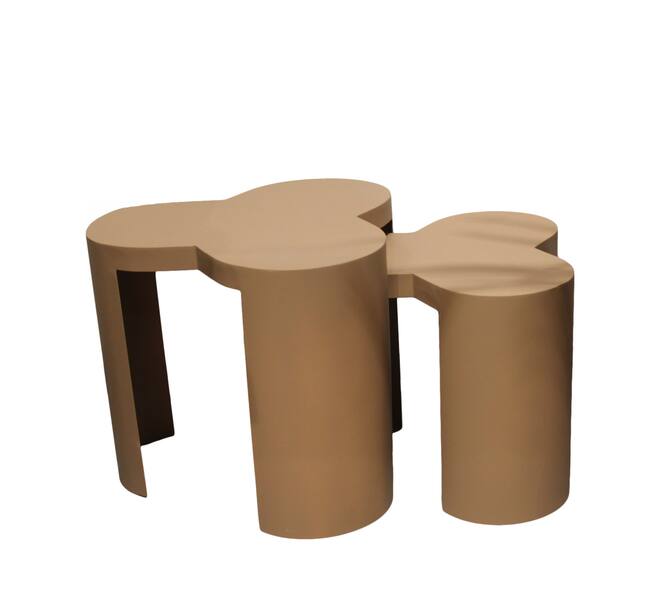 Table metal 42x42x35cm  - Brown